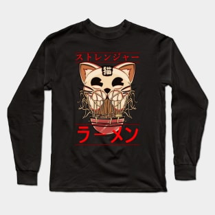 Ghostly Cat and ramen Long Sleeve T-Shirt